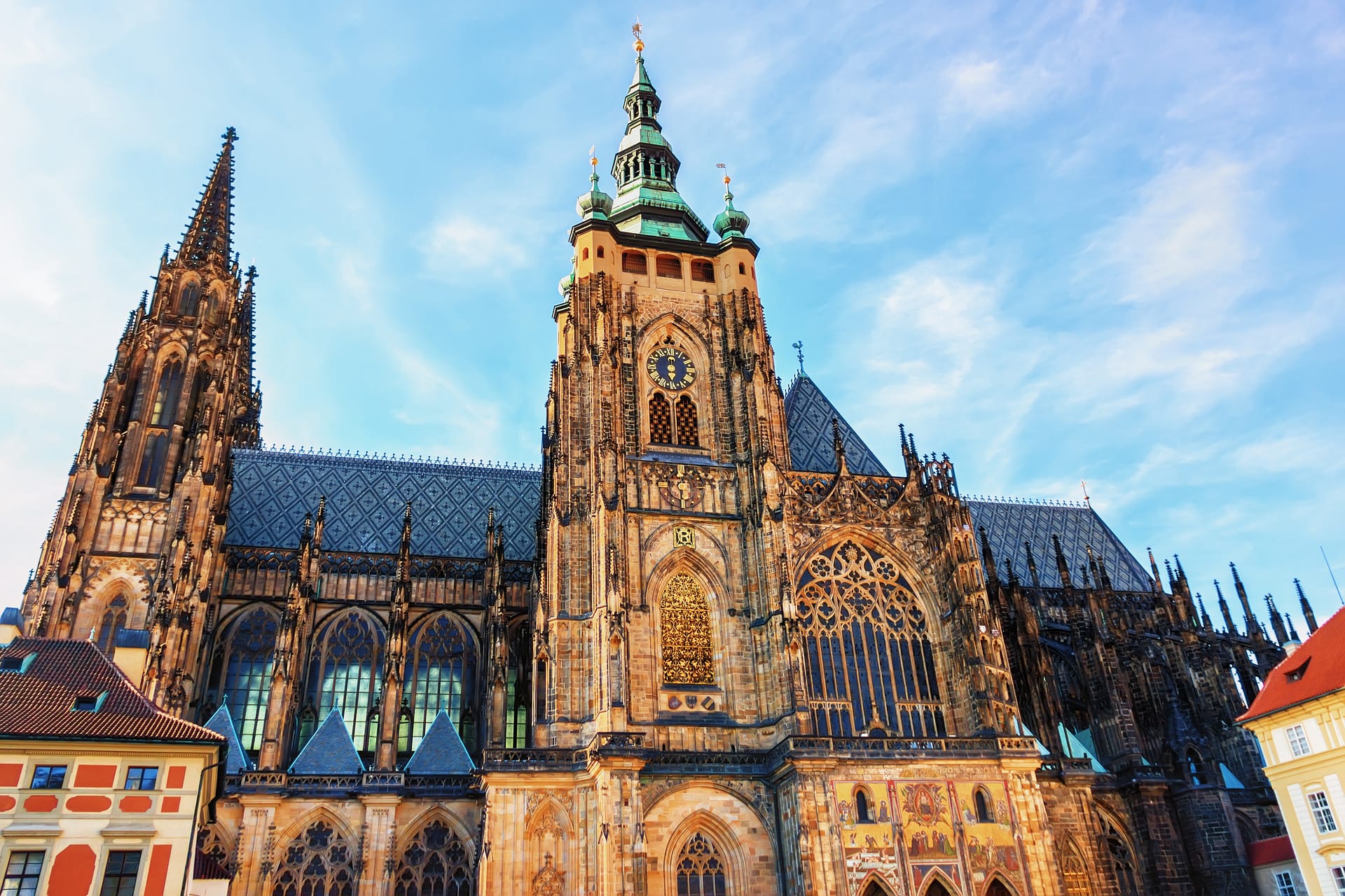 St Vitus Cathedral in Prague Castle, Gothic architecture.